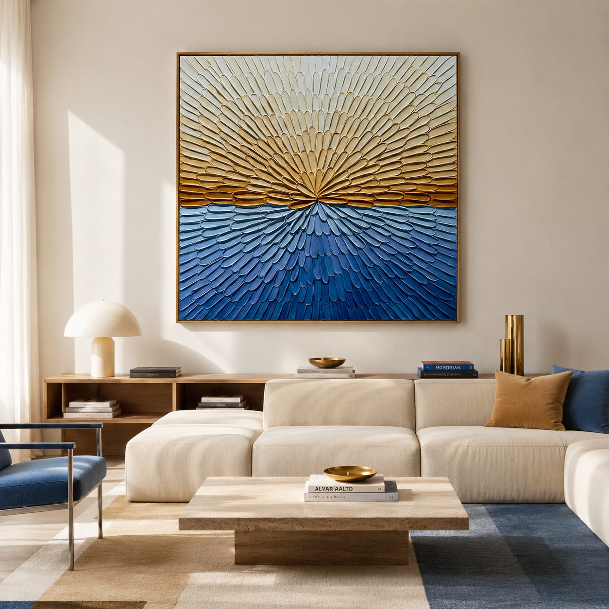 Golden Horizon Bloom Wabi-Sabi Art