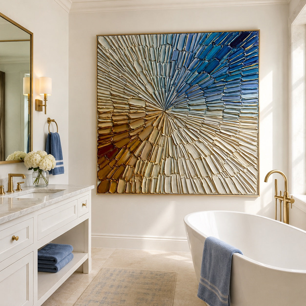 Sunburst Horizon Relief Wabi-Sabi Art