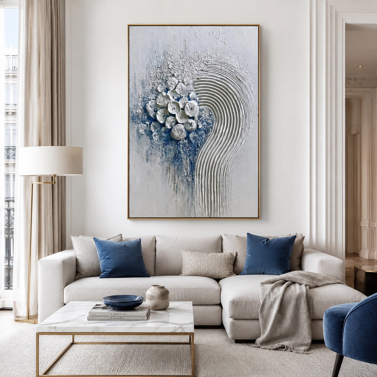 Floral Arc Relief Wabi-Sabi Art