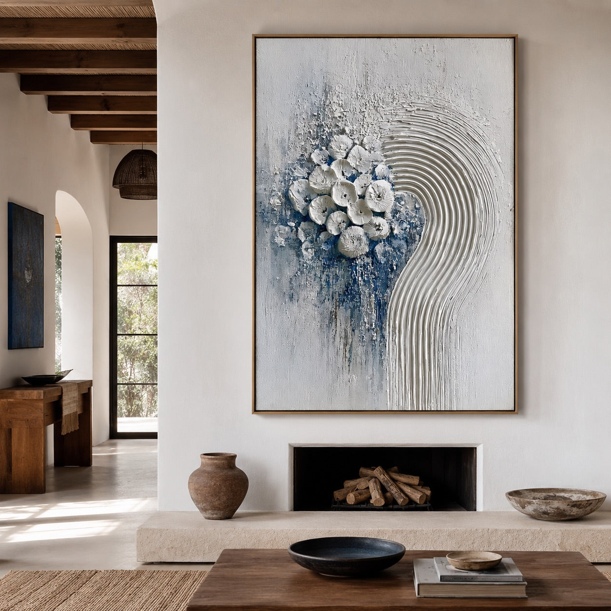 Floral Arc Relief Wabi-Sabi Art