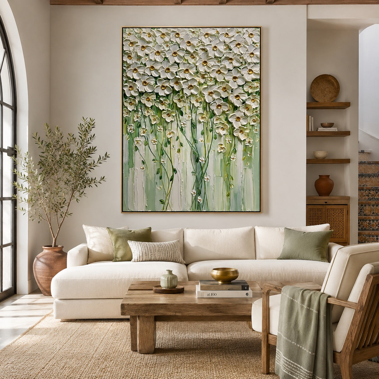 White Meadow Flowers Wabi-Sabi Art