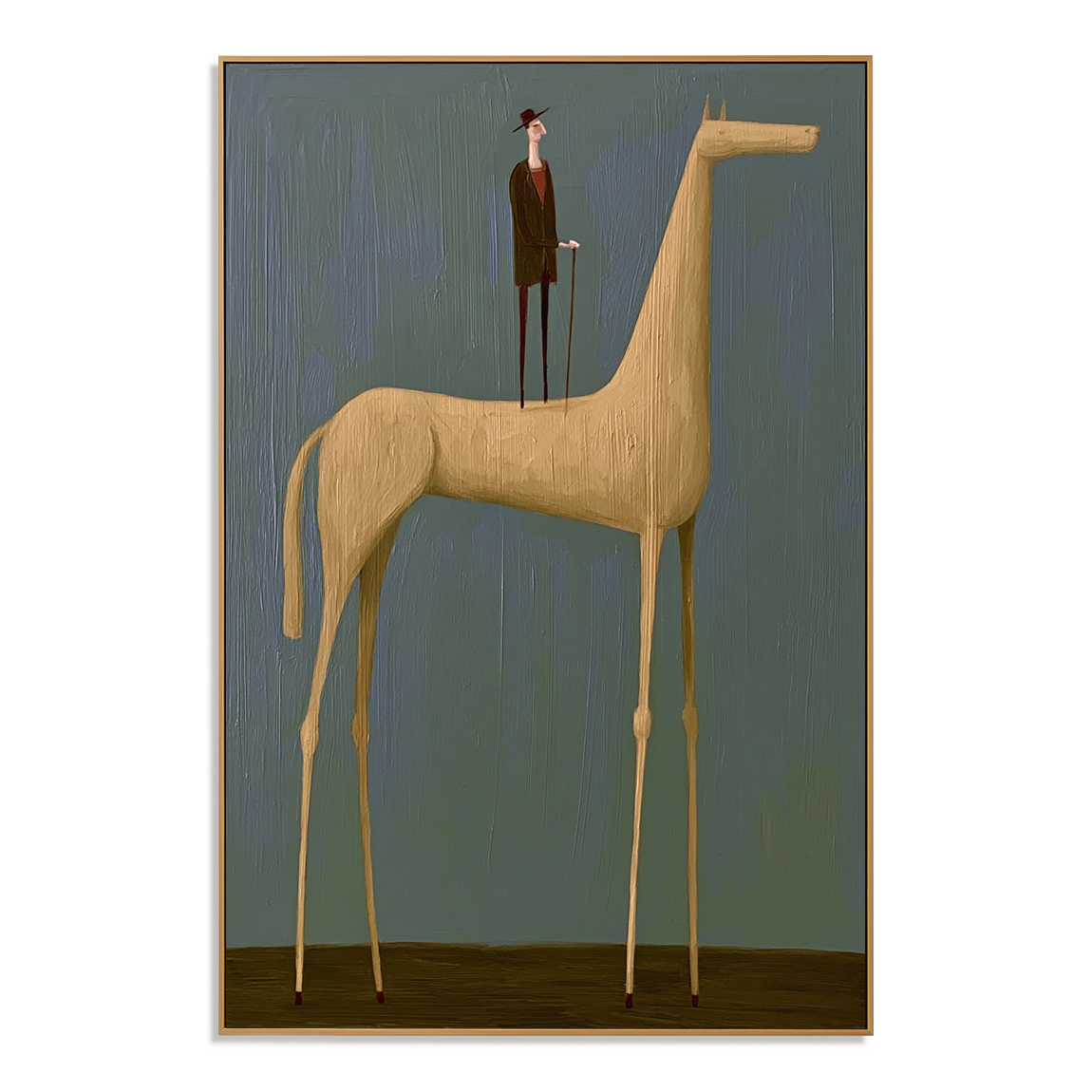 Quiet Rider Surrealism Whimsical Oil Painting