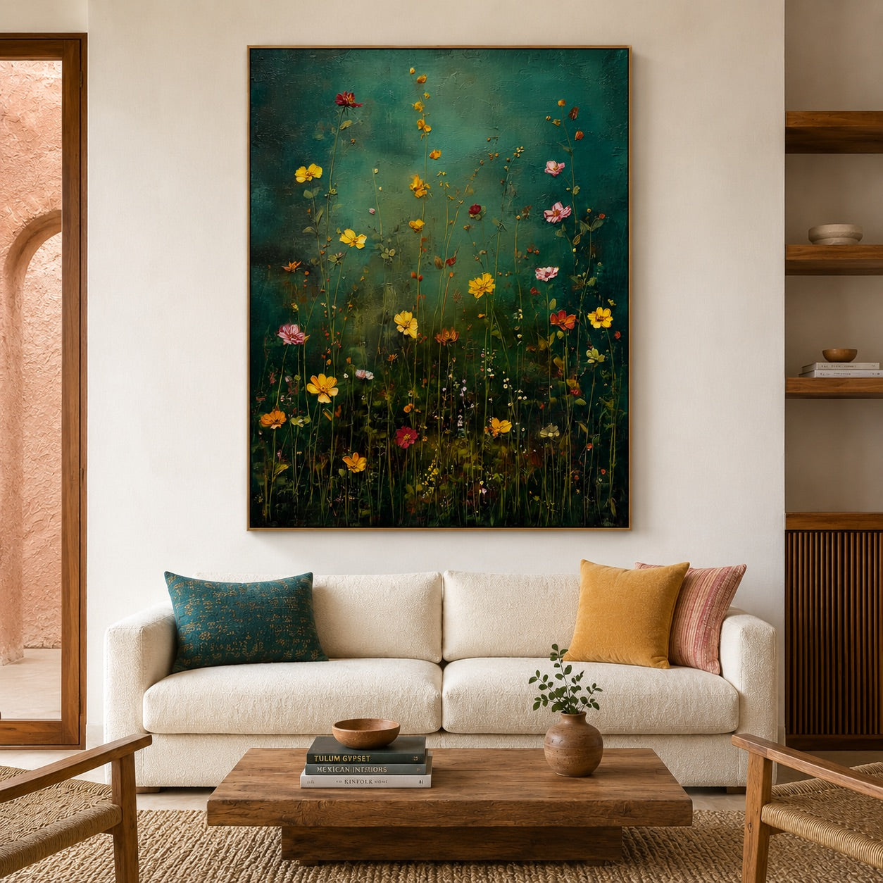 Midnight Meadow Wabi-Sabi Art