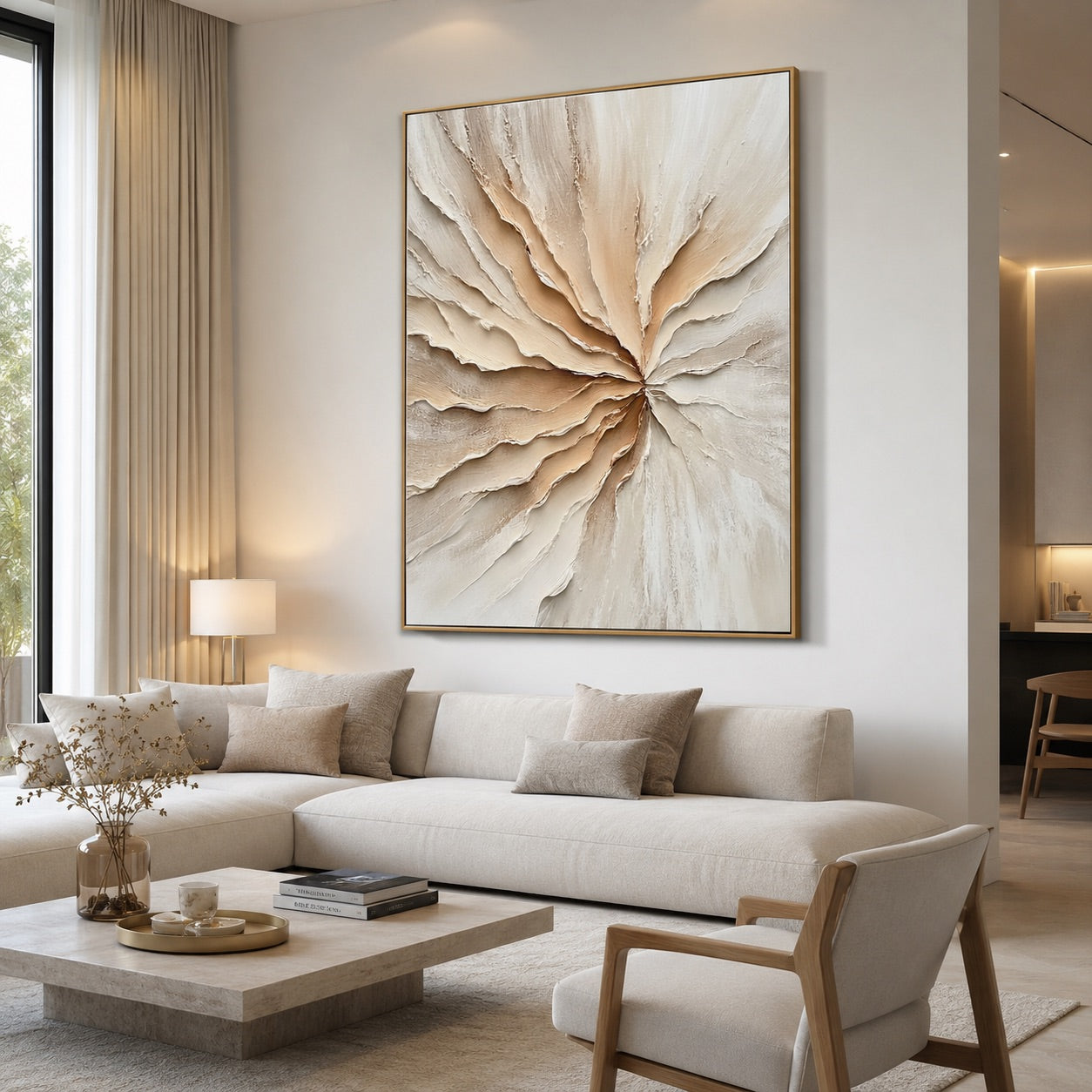 Golden Current Wabi-Sabi Art