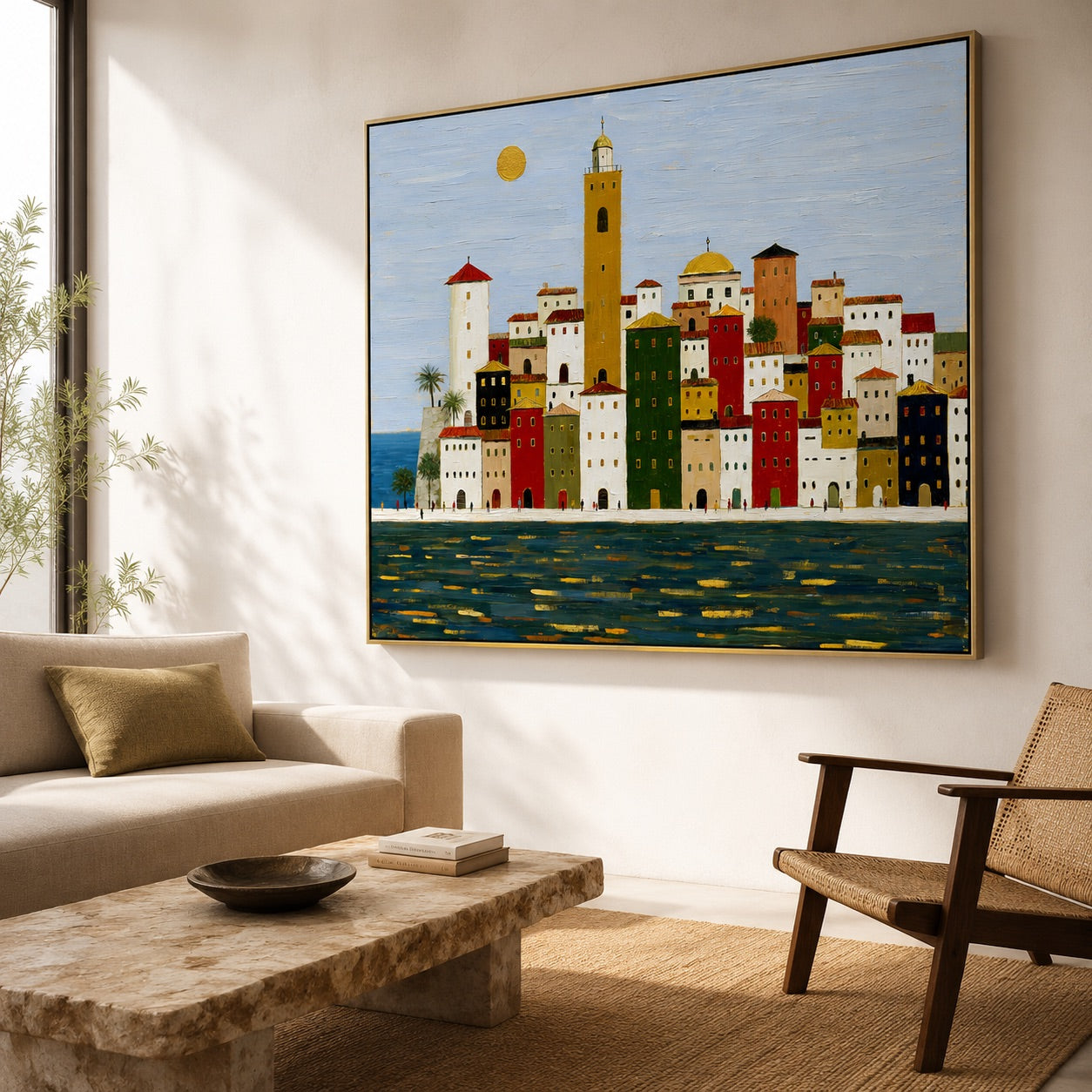 Golden Harbor City Contemporary Painting