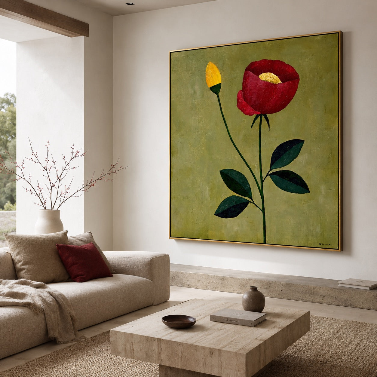Bloom in Silence Minimalist Art