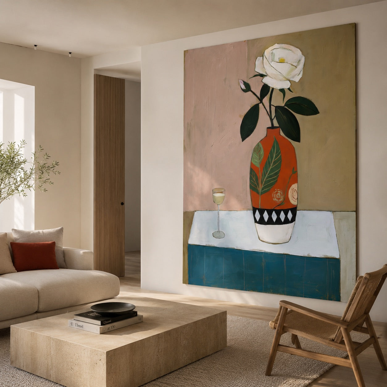 Rose Still Life Vase Contemporary Painting