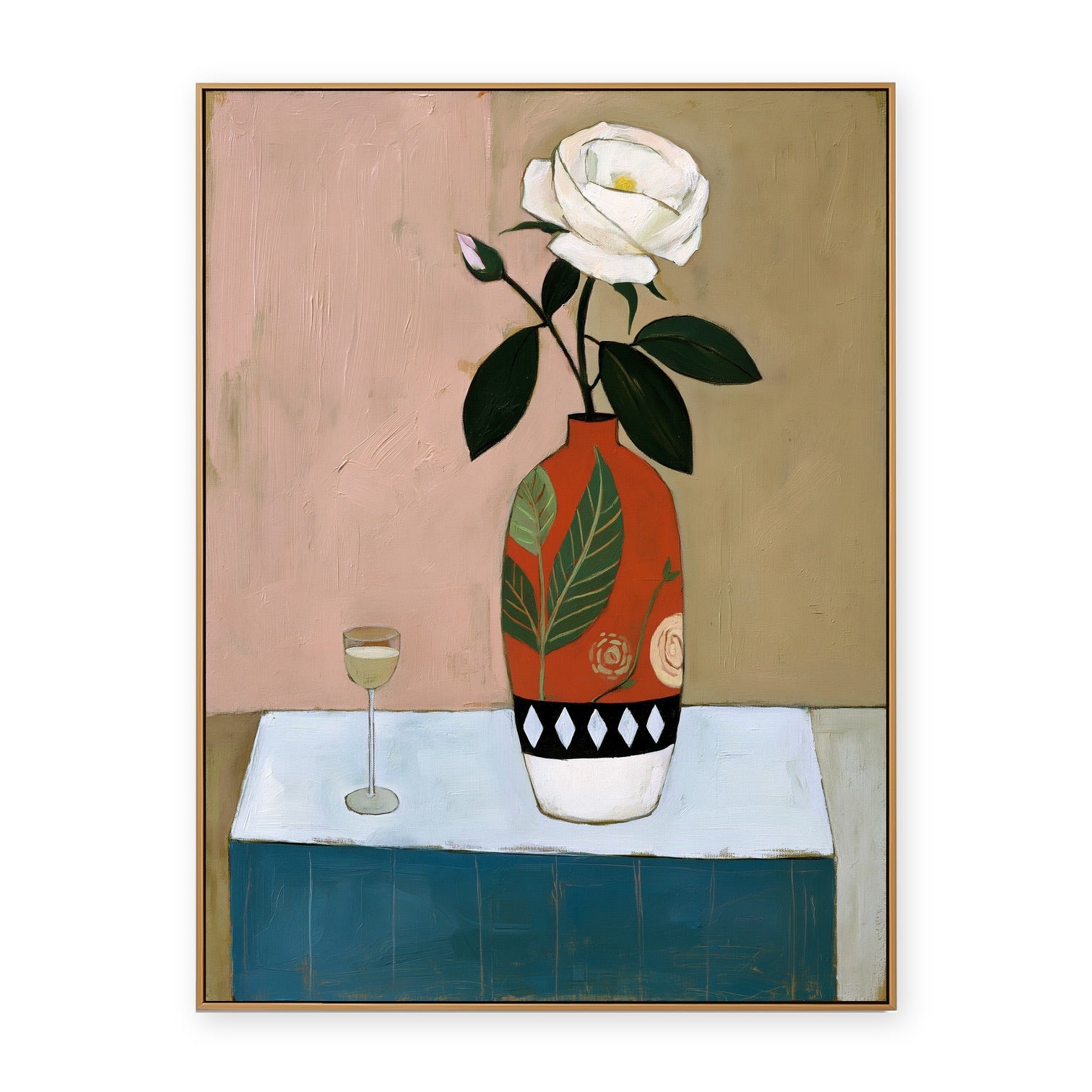 Rose Still Life Vase Contemporary Painting