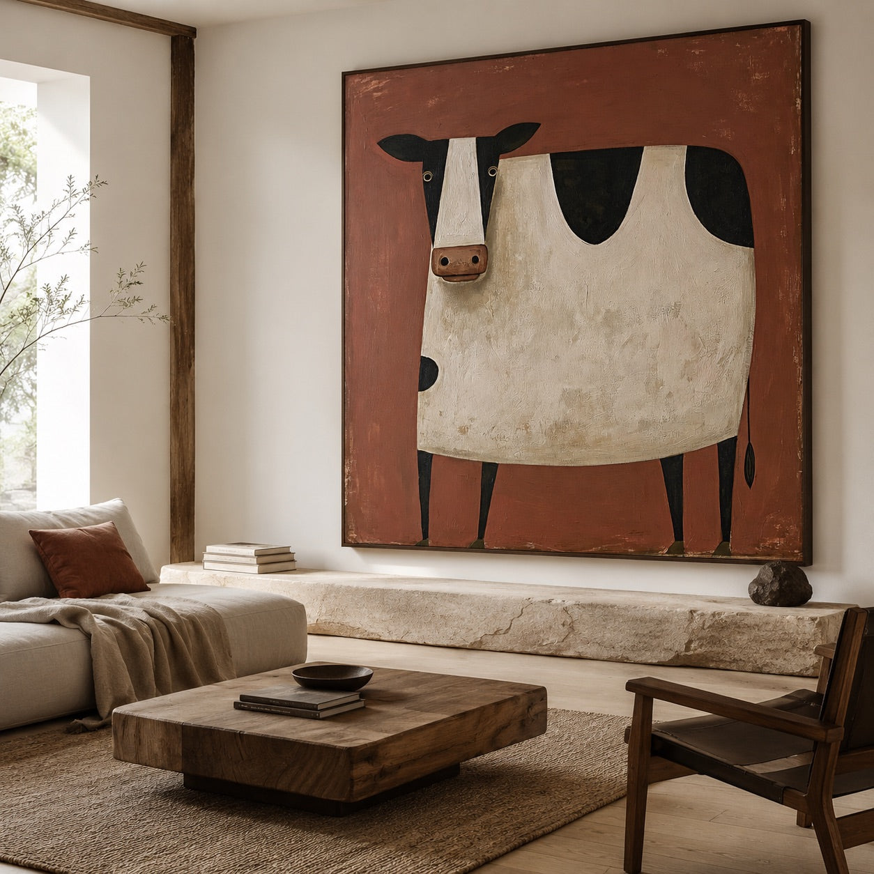 Whimsical Cow Surrealism Whimsical Oil Painting