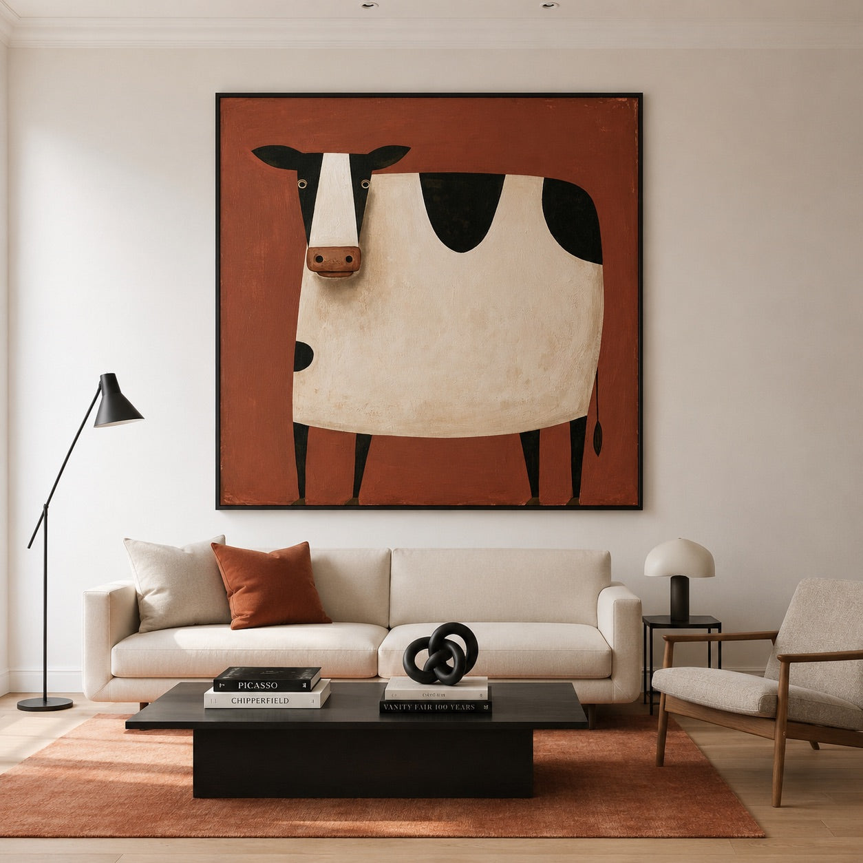 Whimsical Cow Surrealism Whimsical Oil Painting