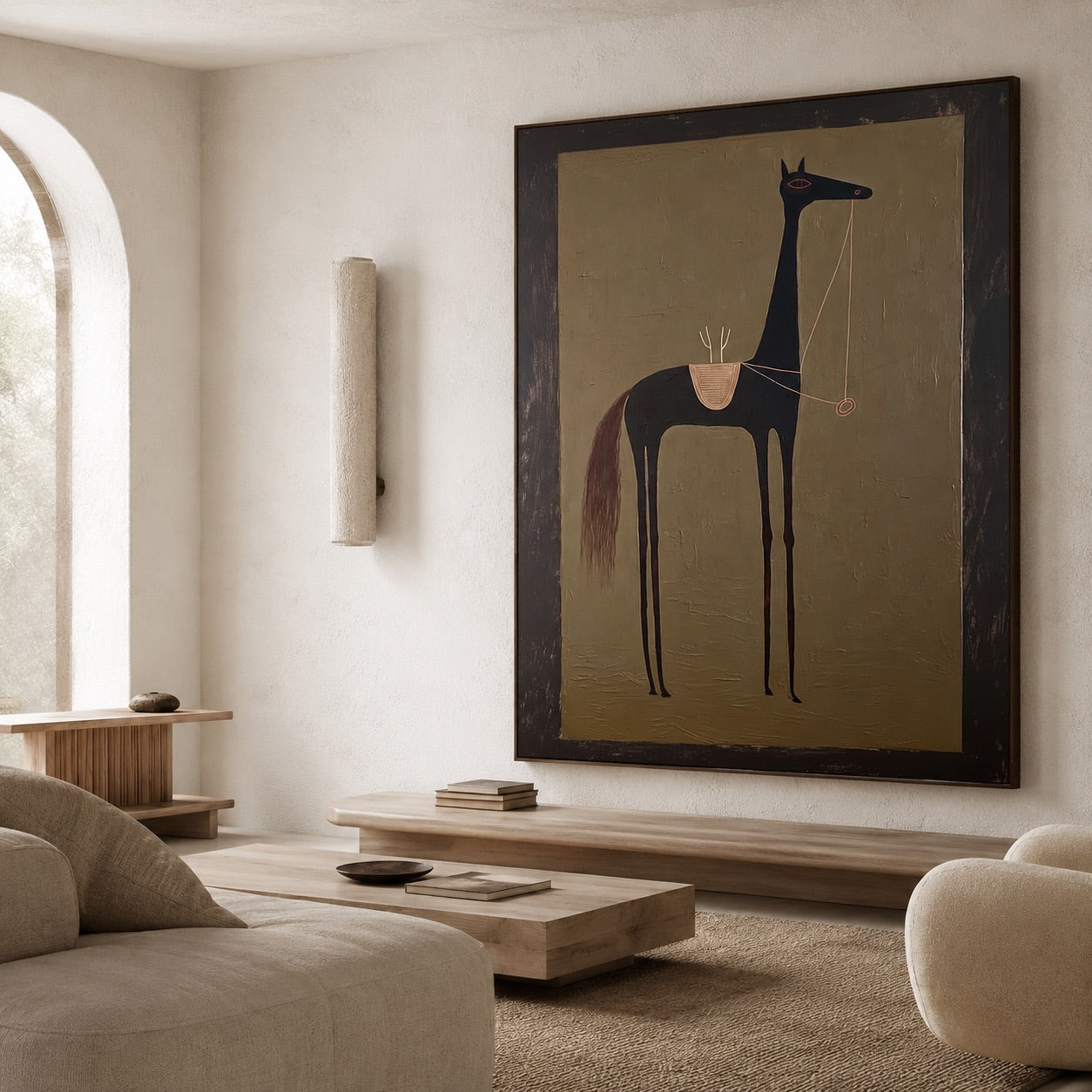 Sacred Horse Surrealism Whimsical Oil Painting