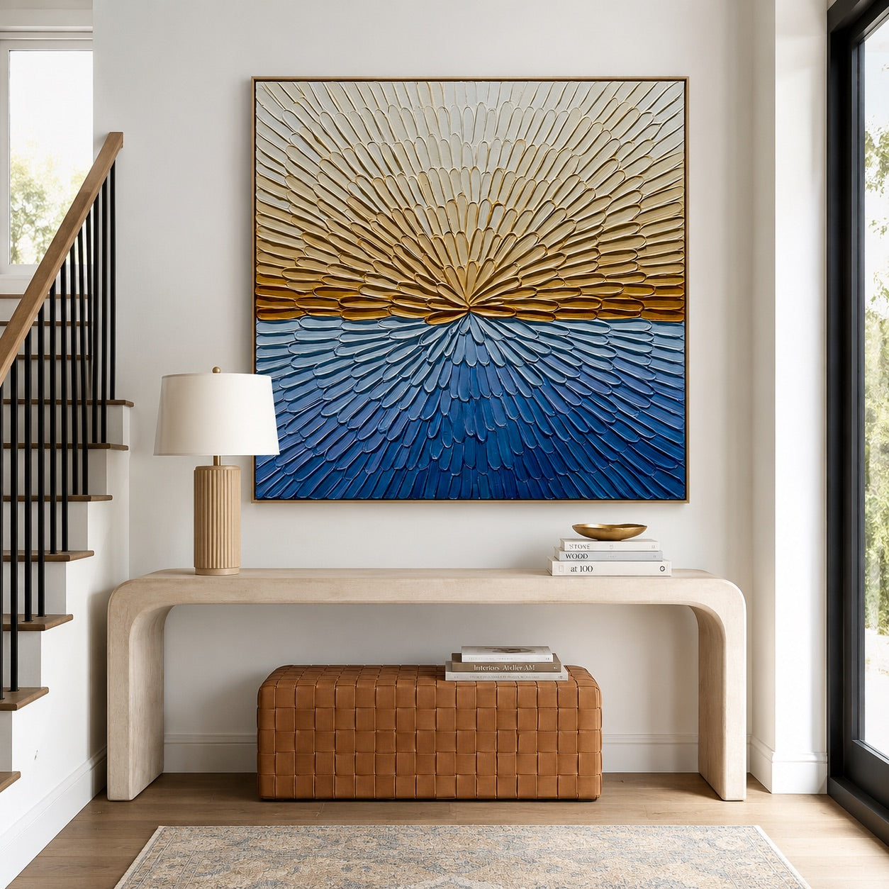 Golden Horizon Bloom Wabi-Sabi Art
