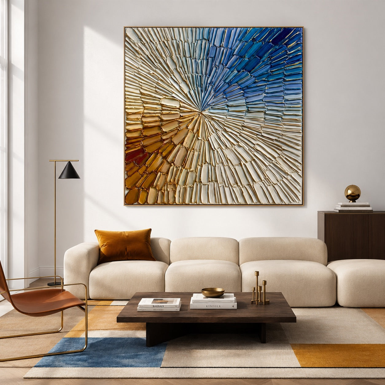 Sunburst Horizon Relief Wabi-Sabi Art