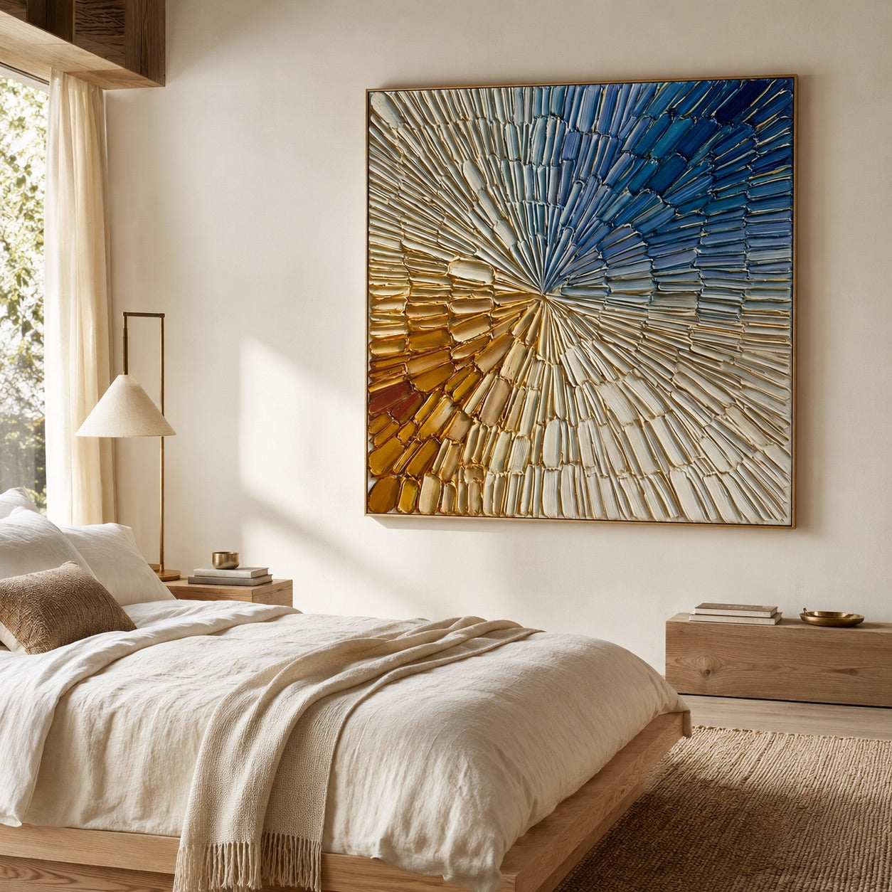 Sunburst Horizon Relief Wabi-Sabi Art
