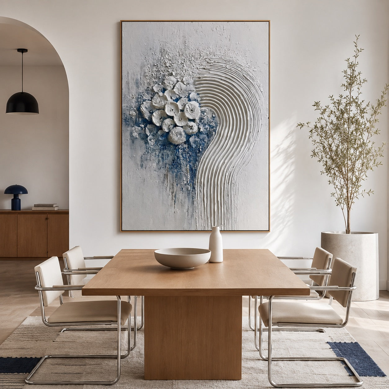Floral Arc Relief Wabi-Sabi Art