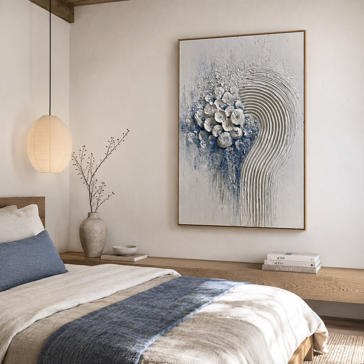 Floral Arc Relief Wabi-Sabi Art