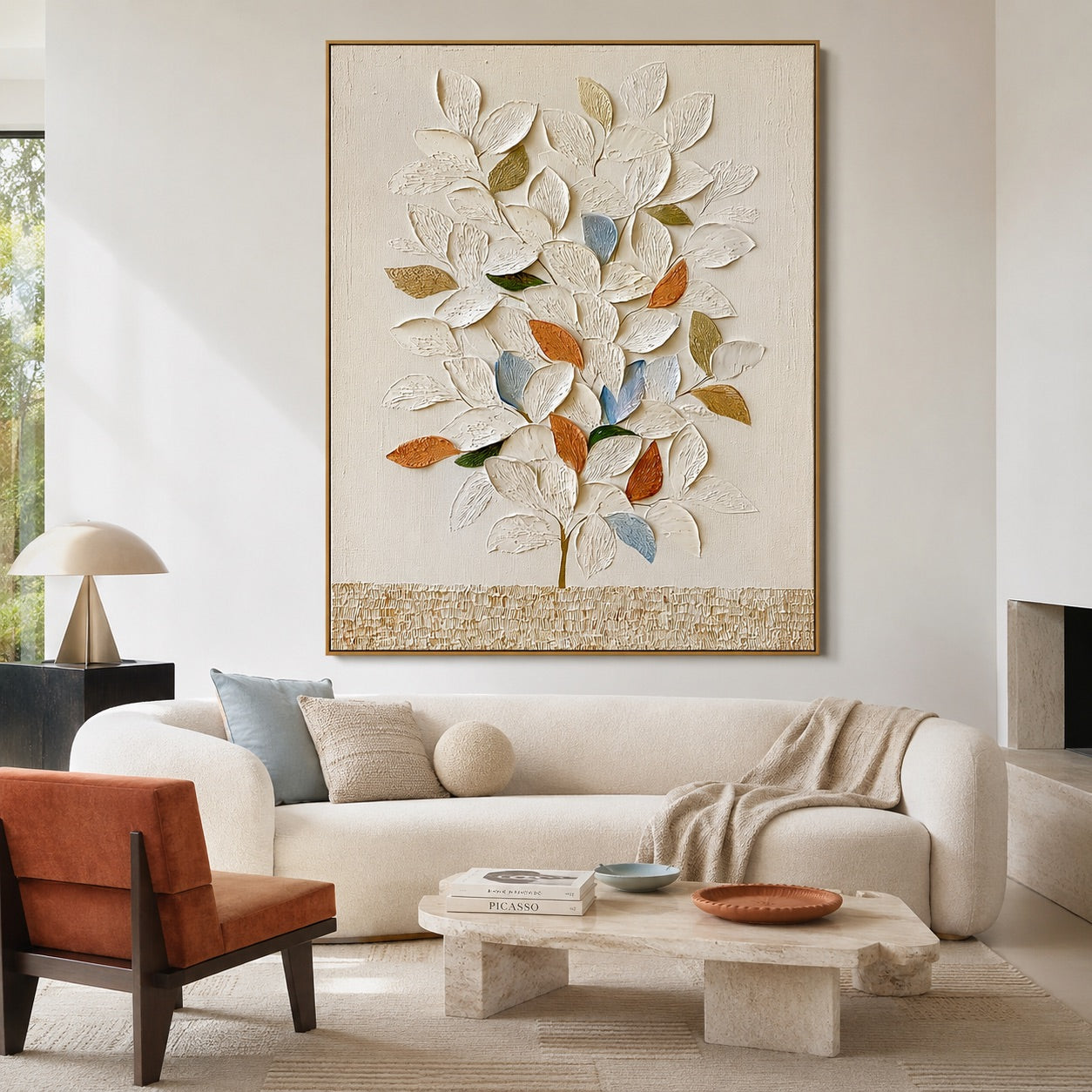 Textured Botanical Tree Wabi-Sabi Art