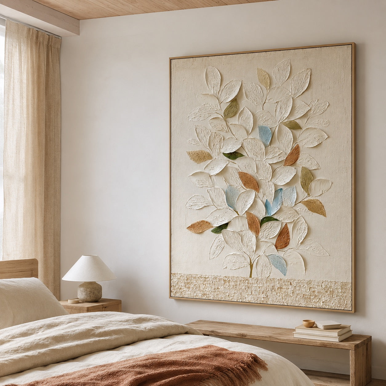 Textured Botanical Tree Wabi-Sabi Art