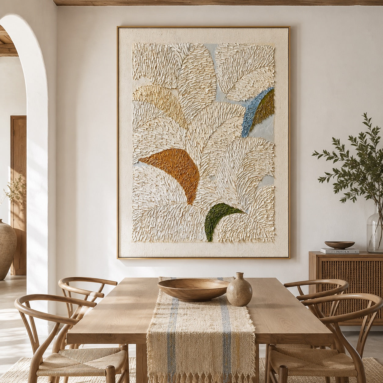Textured Tropical Leaf Wabi-Sabi Art