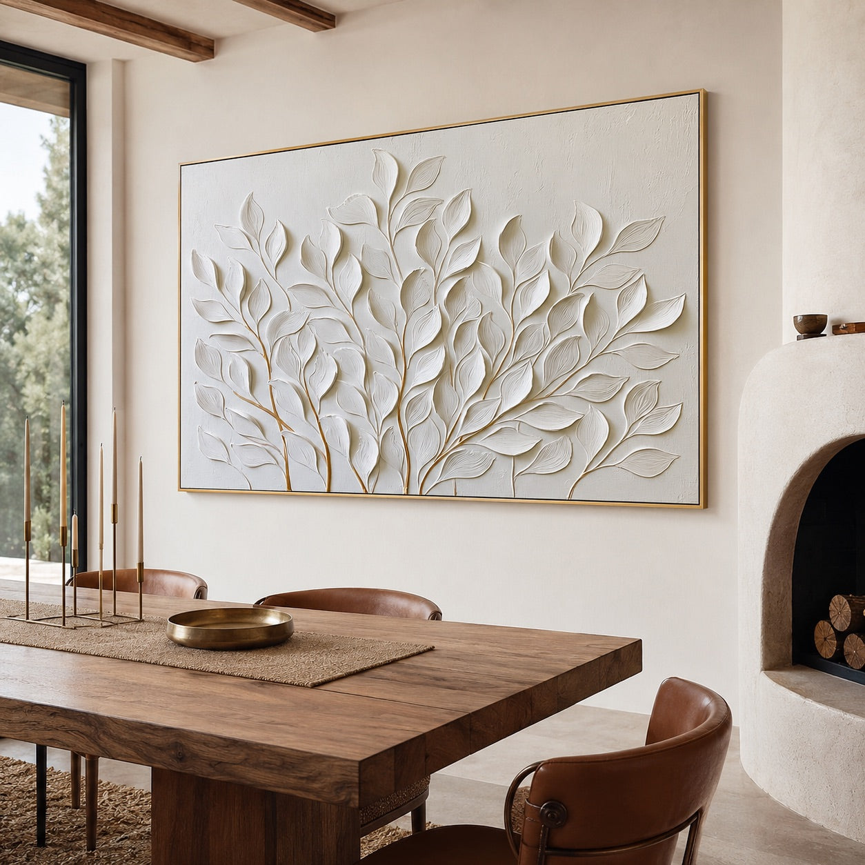 Minimalist Botanical Relief Wabi-Sabi Art