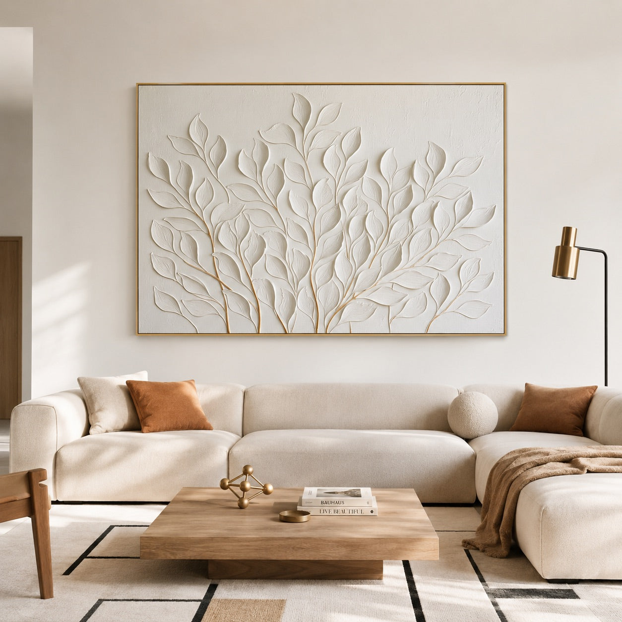 Minimalist Botanical Relief Wabi-Sabi Art