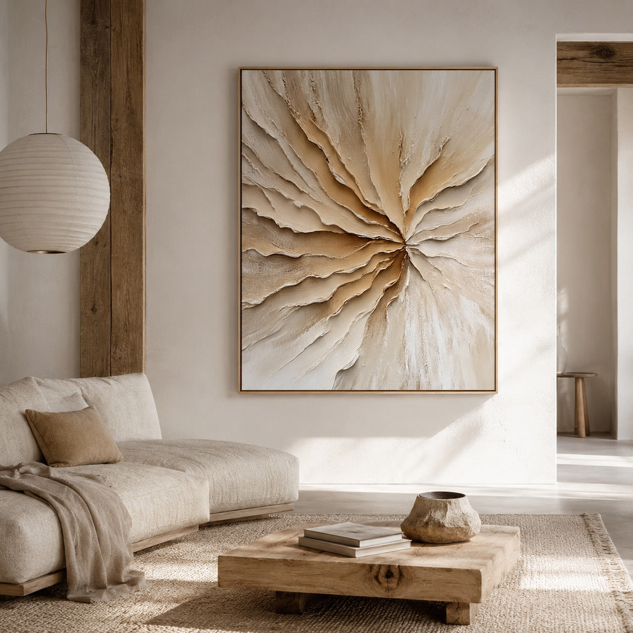 Golden Current Wabi-Sabi Art