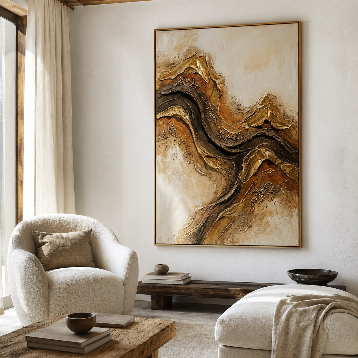 Golden Strata Wabi-Sabi Art