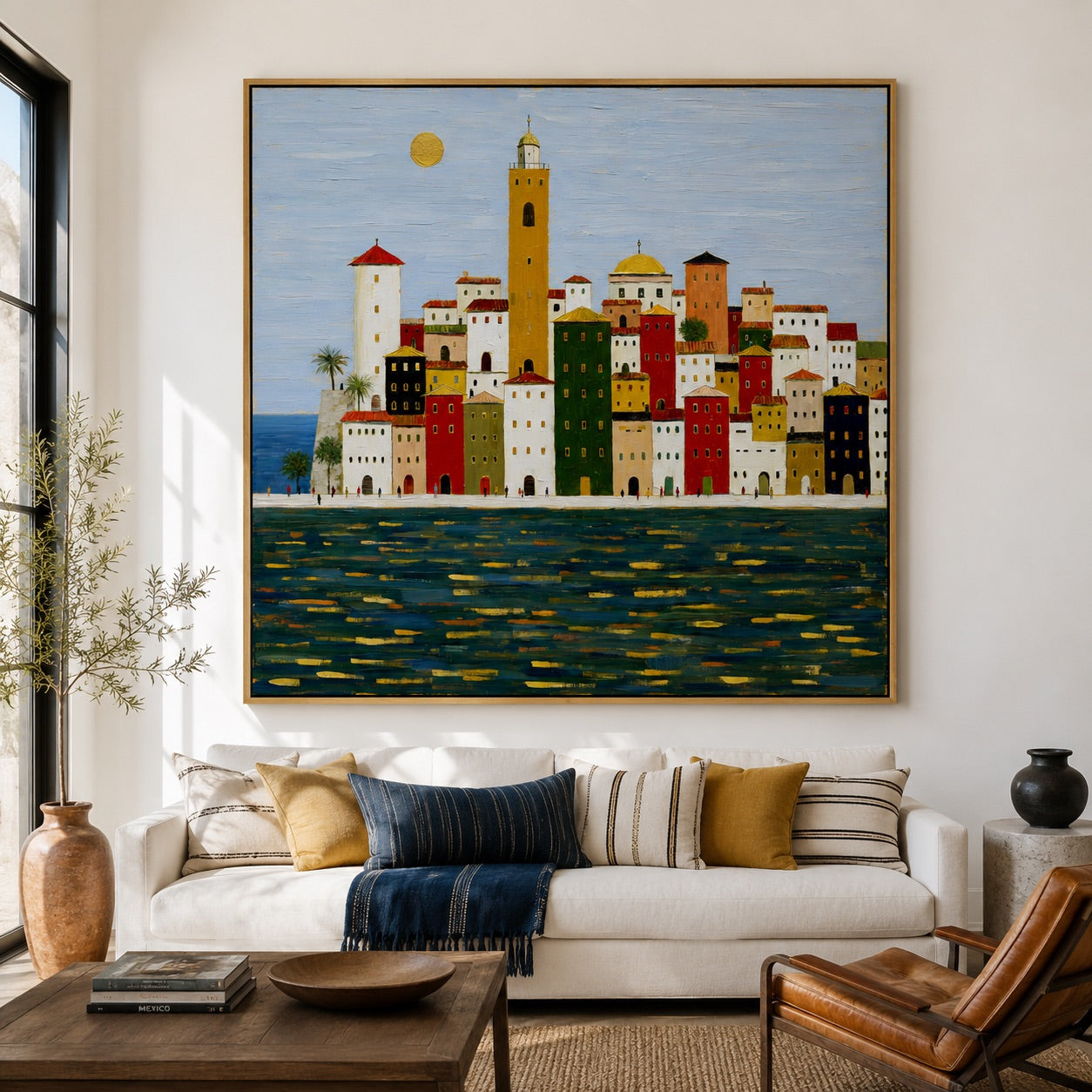 Golden Harbor City Contemporary Painting
