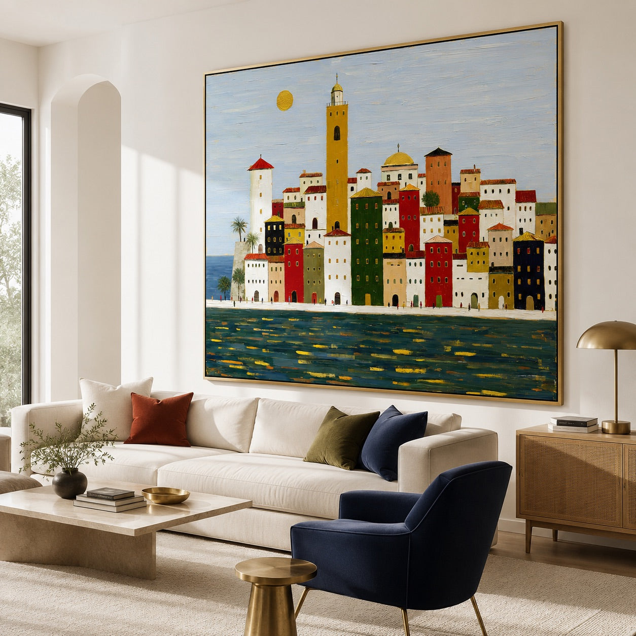 Golden Harbor City Contemporary Painting