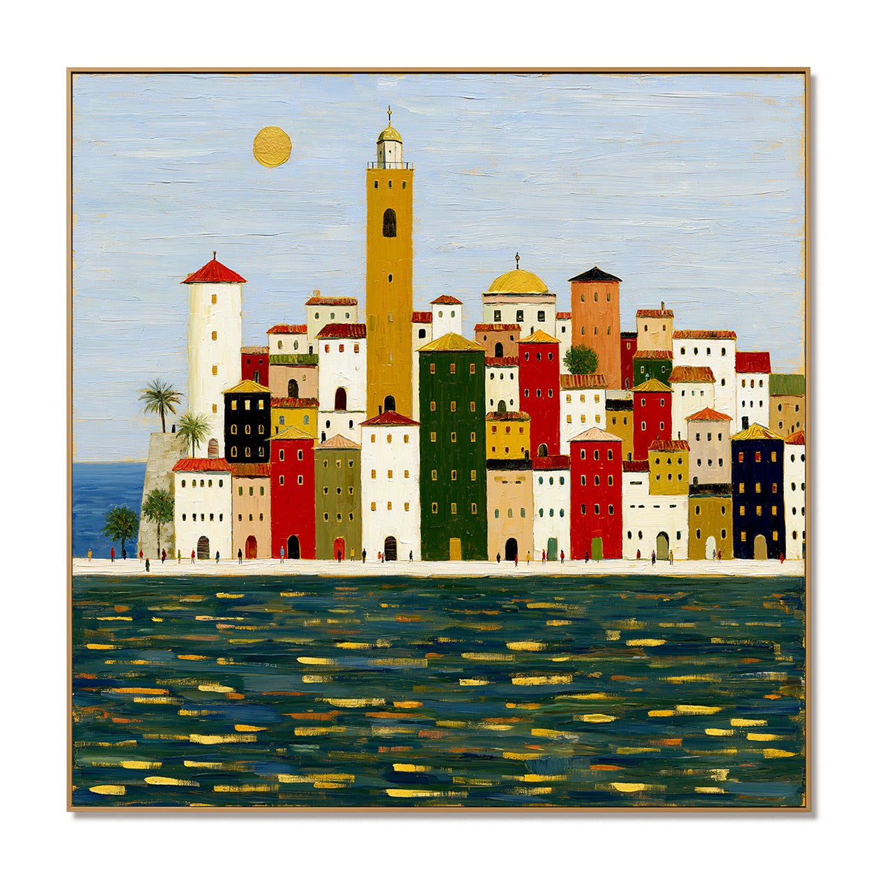 Golden Harbor City Contemporary Painting