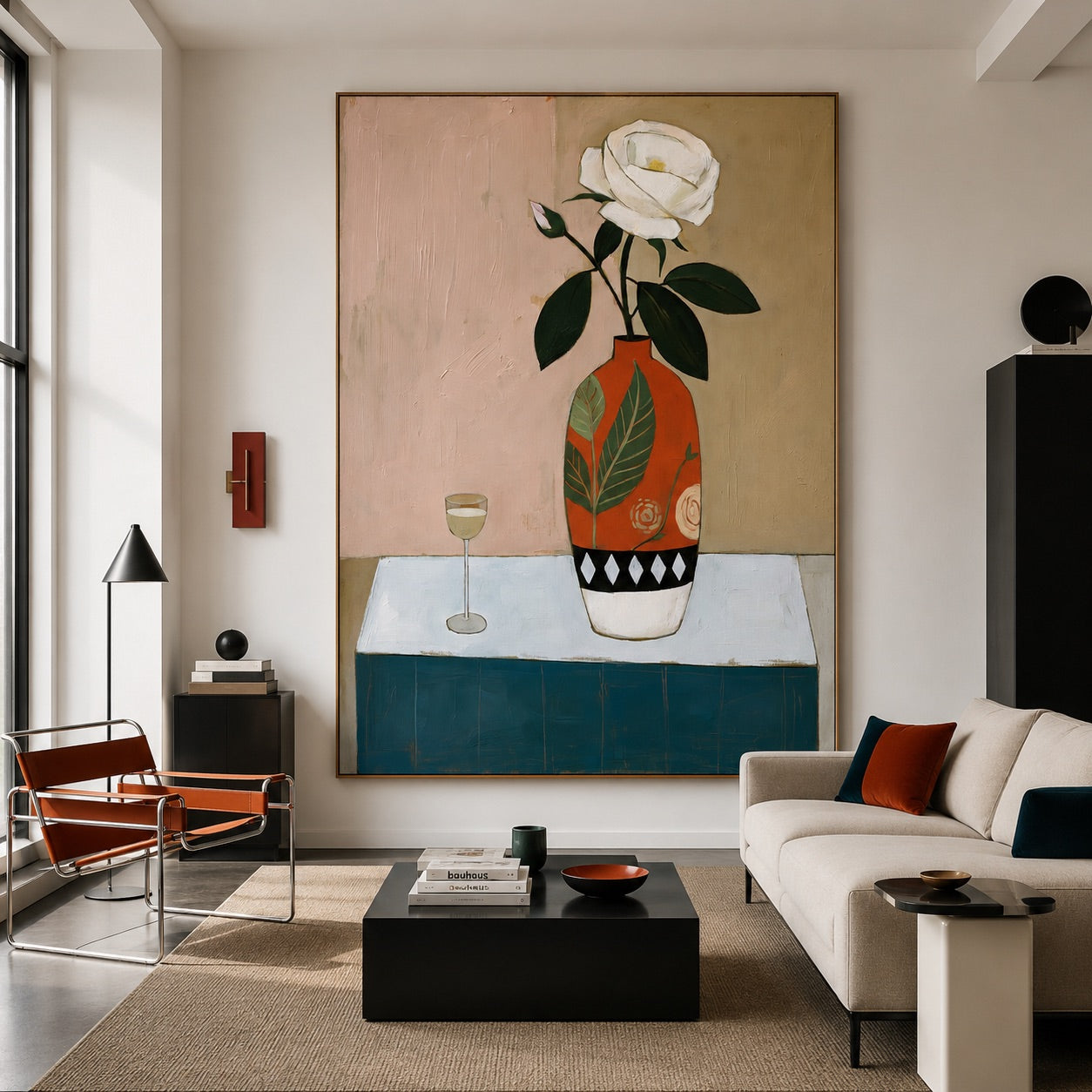 Rose Still Life Vase Contemporary Painting