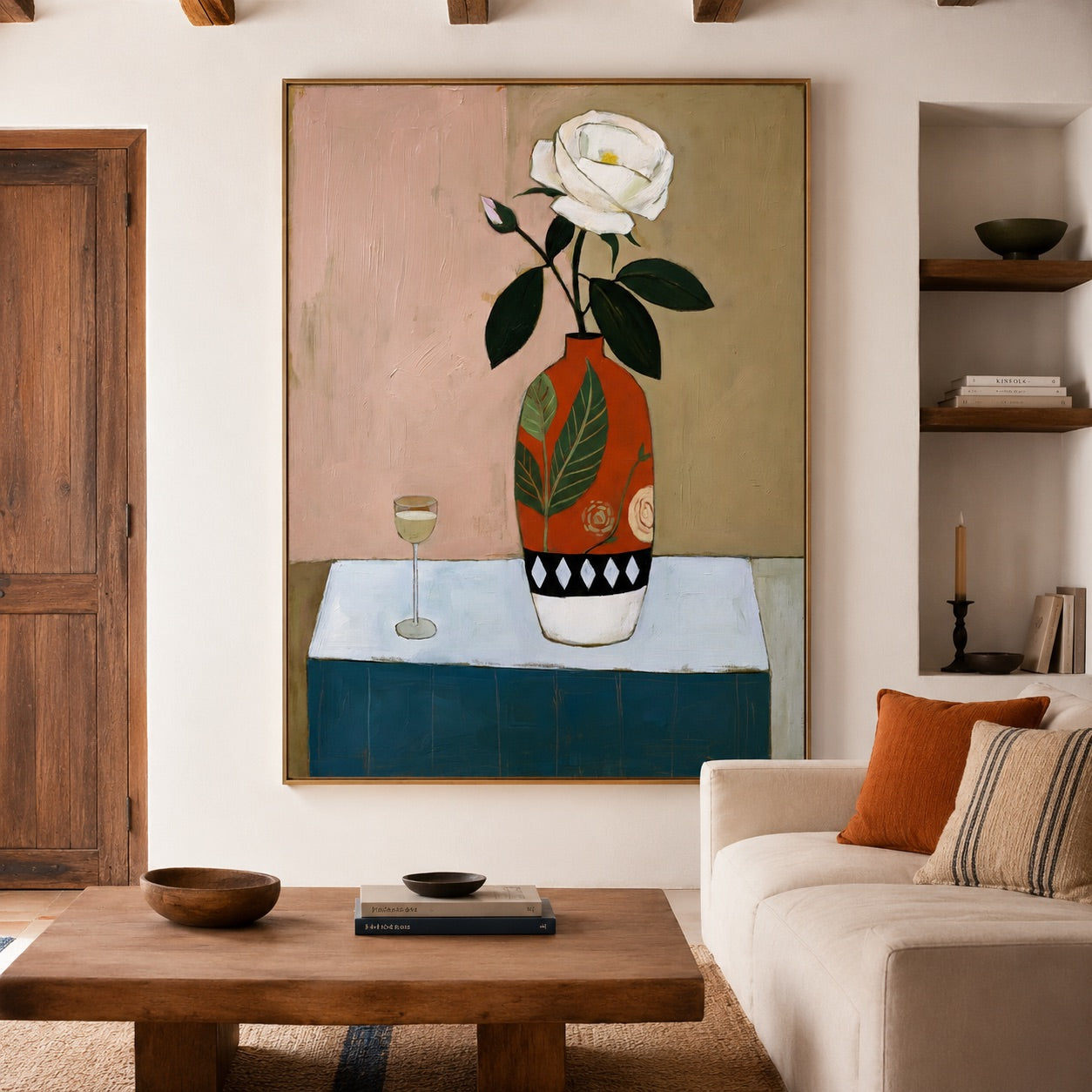 Rose Still Life Vase Contemporary Painting