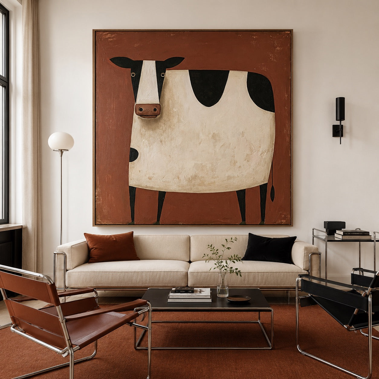 Whimsical Cow Surrealism Whimsical Oil Painting